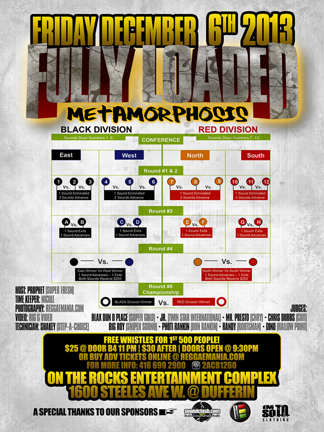 Fully Loaded Metamorphosis 12 Sounds Clash On The Roxx 12 06 13 Reggaemania